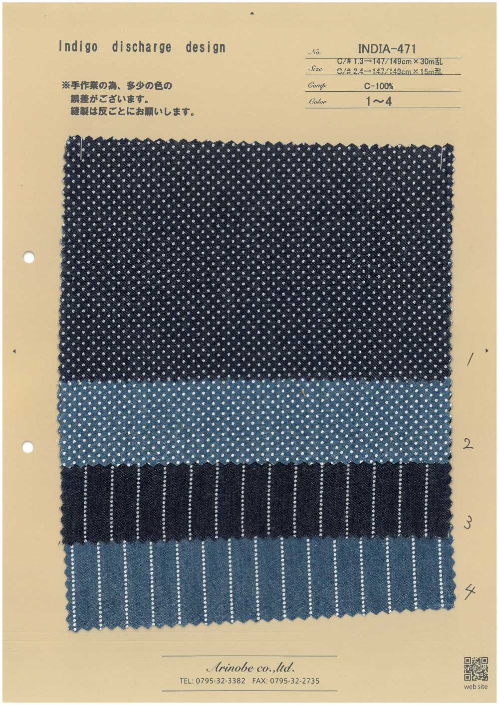 INDIA-471 Indigo-Entladungsdesign[Textilgewebe] ARINOBE CO., LTD.