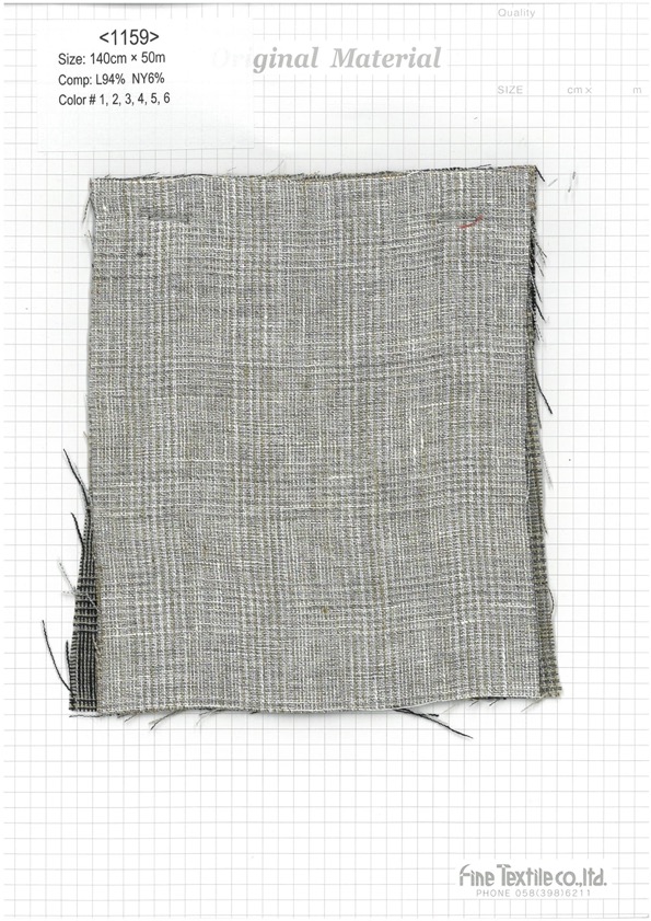 1159 Leinen-Glencheck-Waschmaschinenverarbeitung[Textilgewebe] Feines Textil