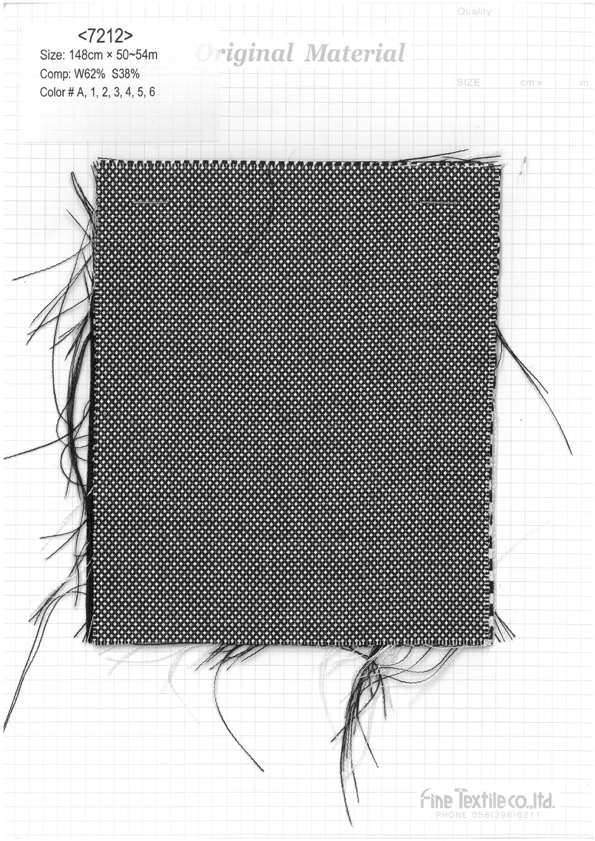 7212 Wolle-Seide-Schwarz-Weiß-Ecke[Textilgewebe] Feines Textil