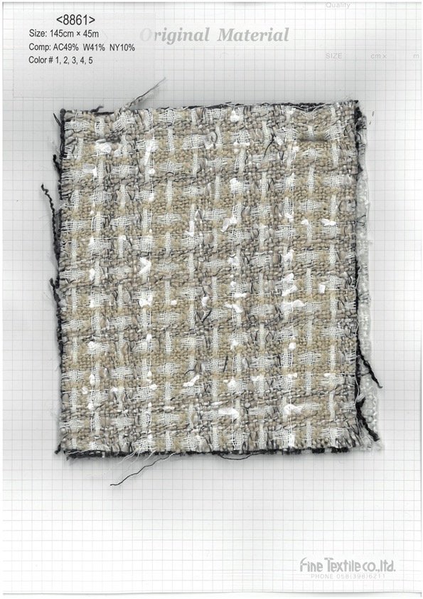 8861 Ausgefallener Tweed[Textilgewebe] Feines Textil
