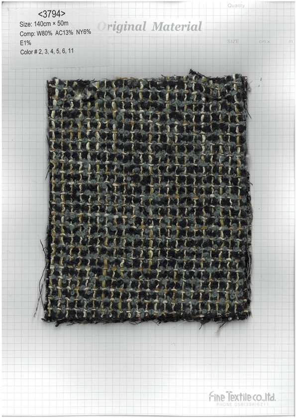 3794 Dunkler Loop-Tweed[Textilgewebe] Feines Textil
