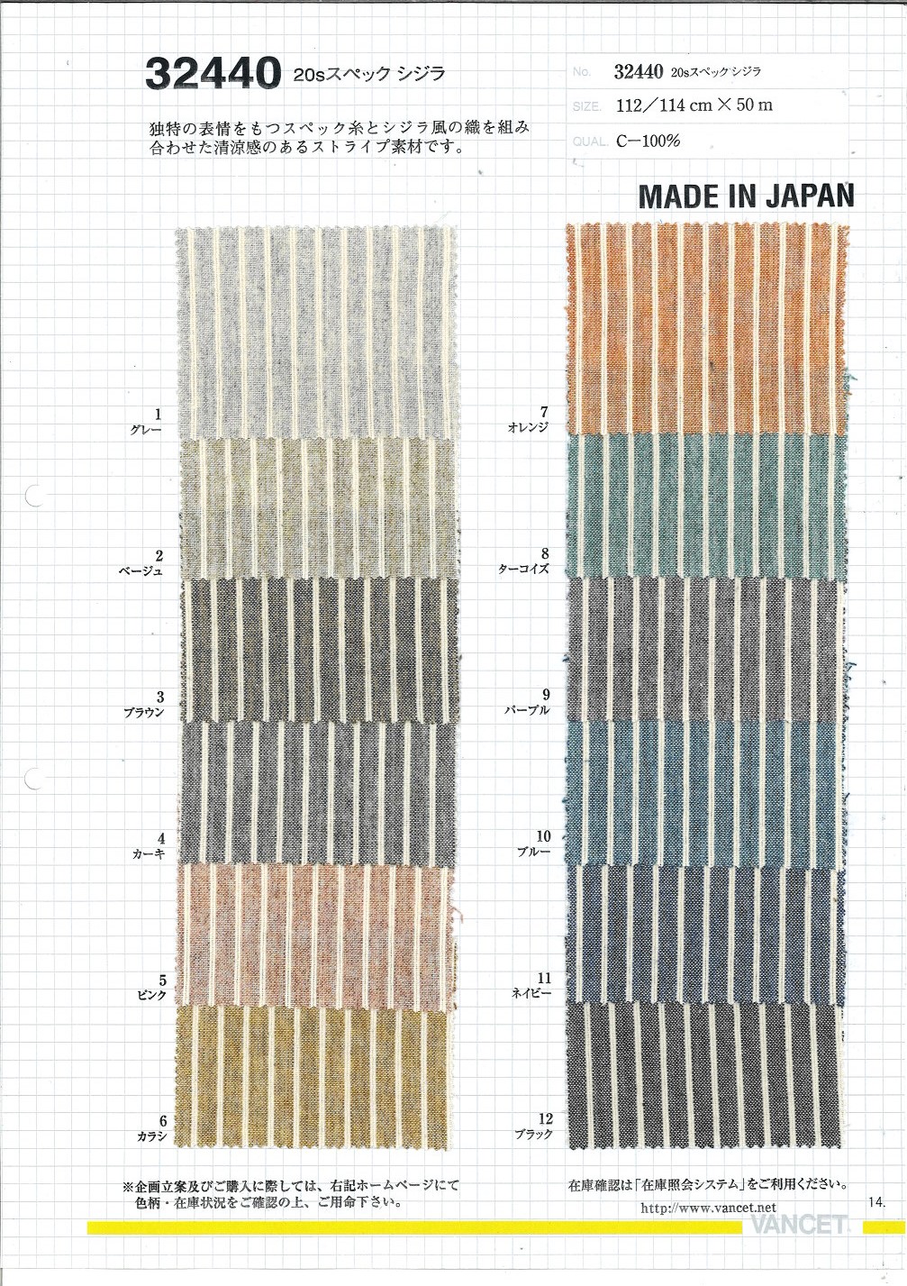 32440 20 Thread-Spezifikation Shijira[Textilgewebe] VANCET