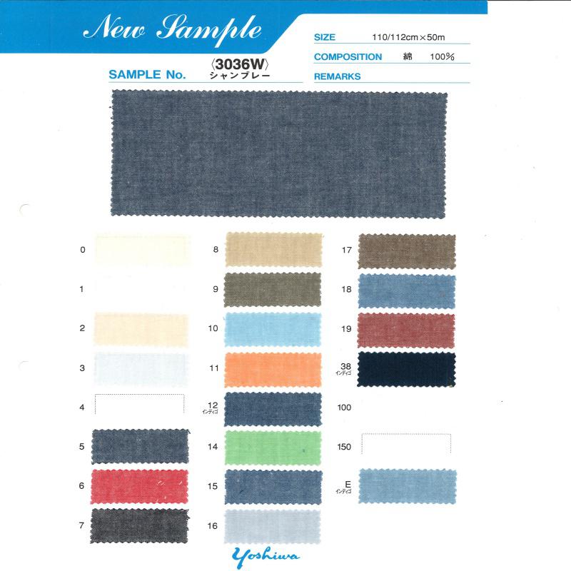 3036W 30/1-farbiger Chambray Mit Washer-Finish[Textilgewebe] Yoshiwa Textil