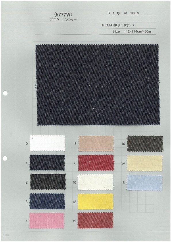 5777W Reichlich Farbvariationen Farbe Denim Waschmaschine Verarbeitung 6 Unzen[Textilgewebe] Yoshiwa Textil