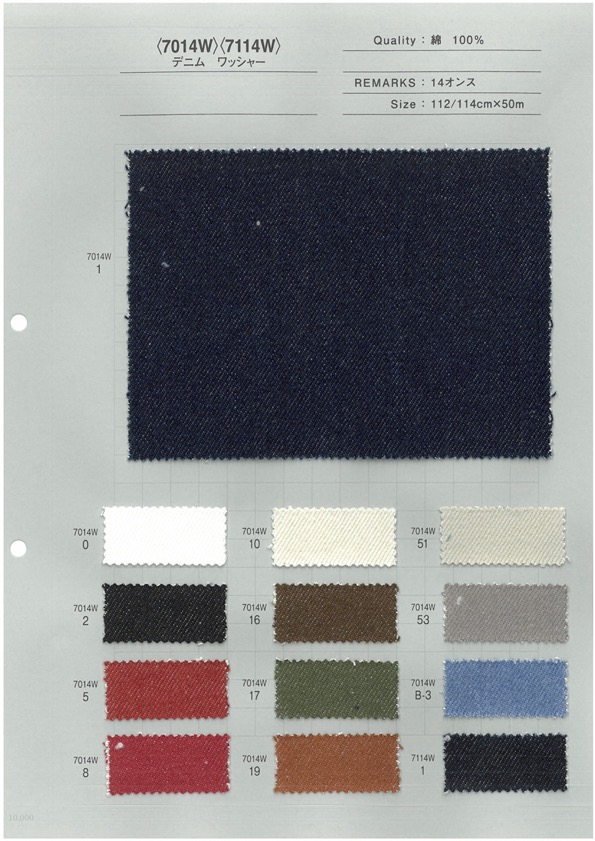 7114W Farbe Denim Washer 14oz Navy[Textilgewebe] Yoshiwa Textil