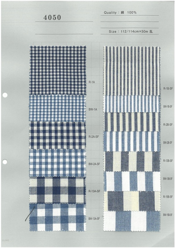 4050 Indigo-Gingham-Karostreifen[Textilgewebe] Yoshiwa Textil