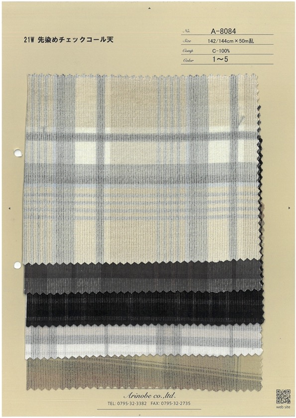 A-8084 21W Garngefärbter, Karierter Cord[Textilgewebe] ARINOBE CO., LTD.