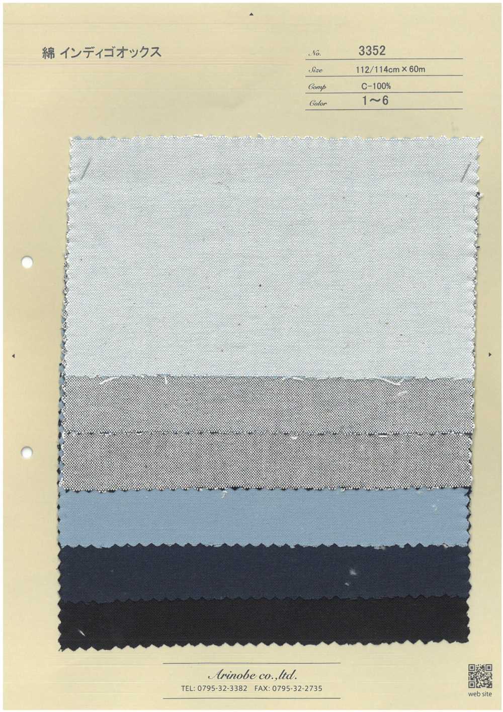 3352 Baumwoll-Indigo-Oxford[Textilgewebe] ARINOBE CO., LTD.