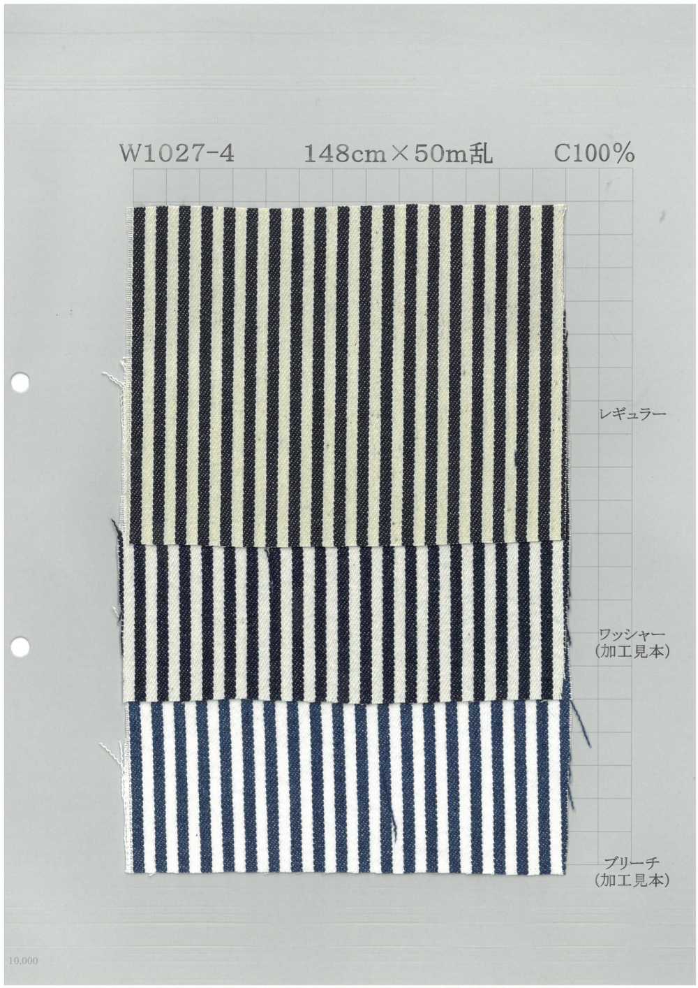 W1027-4 Baumwoll-Denim Mit Kräftigen Streifen[Textilgewebe] Yoshiwa Textil