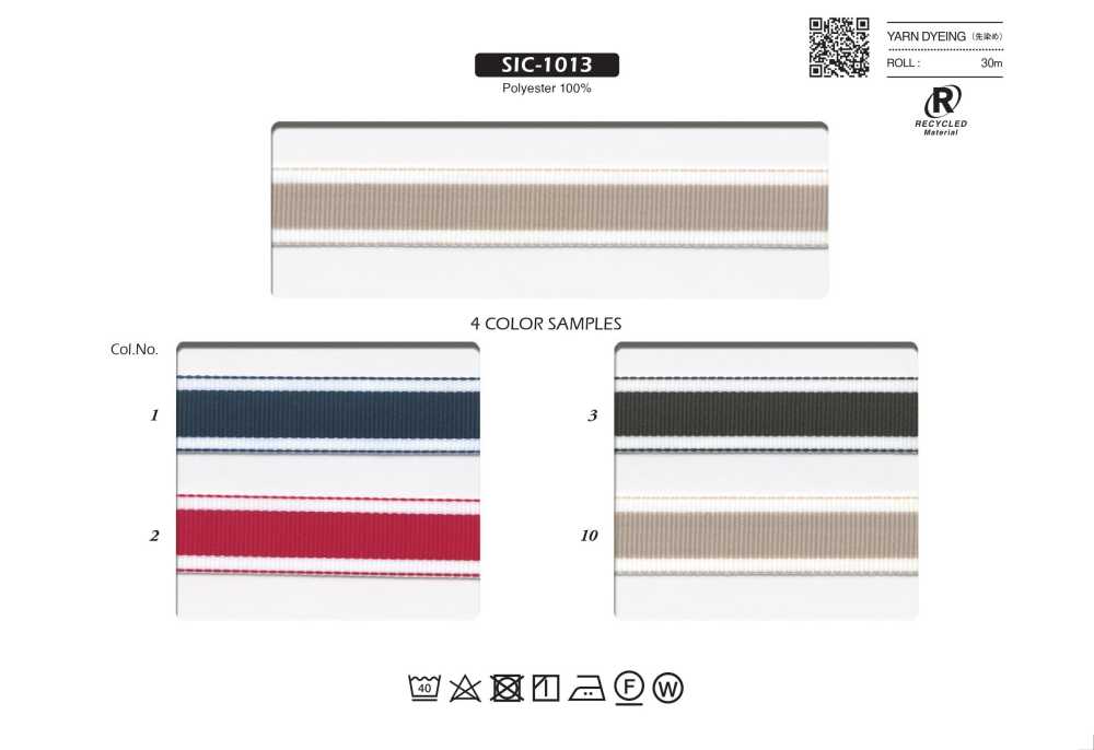 SIC-1013 Gestreiftes Ripsband Aus Recyceltem Polyester[Bandbandschnur] SHINDO(SIC)