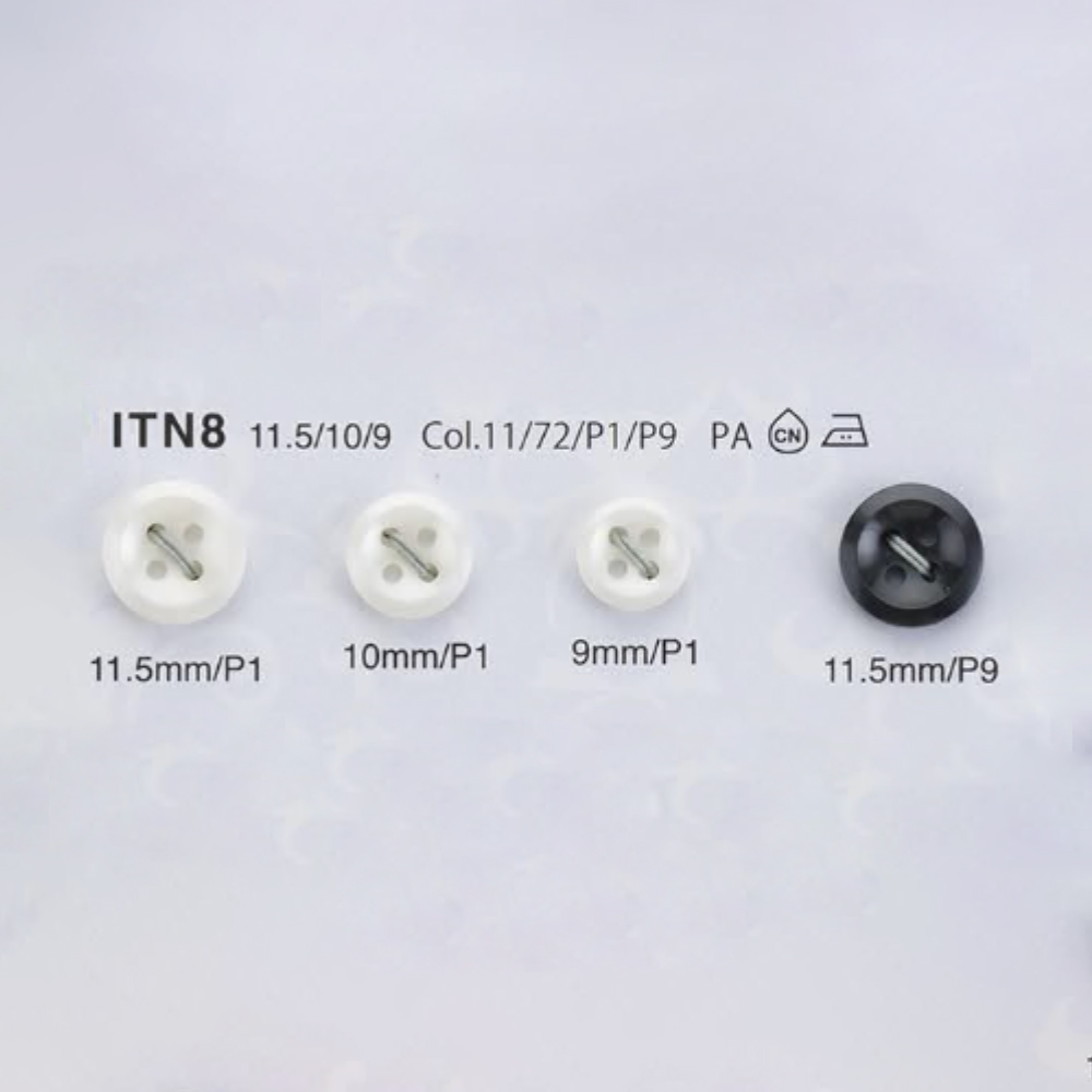 ITN8 Hitzebeständiger/schlagfester Hemdknopf Aus Nylon (Perlmutt)[Taste] IRIS