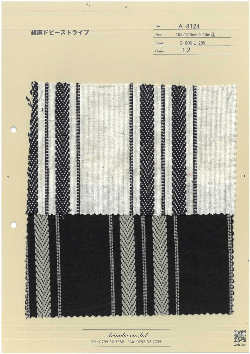 A-8124 Dobby-Streifen Aus Baumwollleinen[Textilgewebe] ARINOBE CO., LTD.