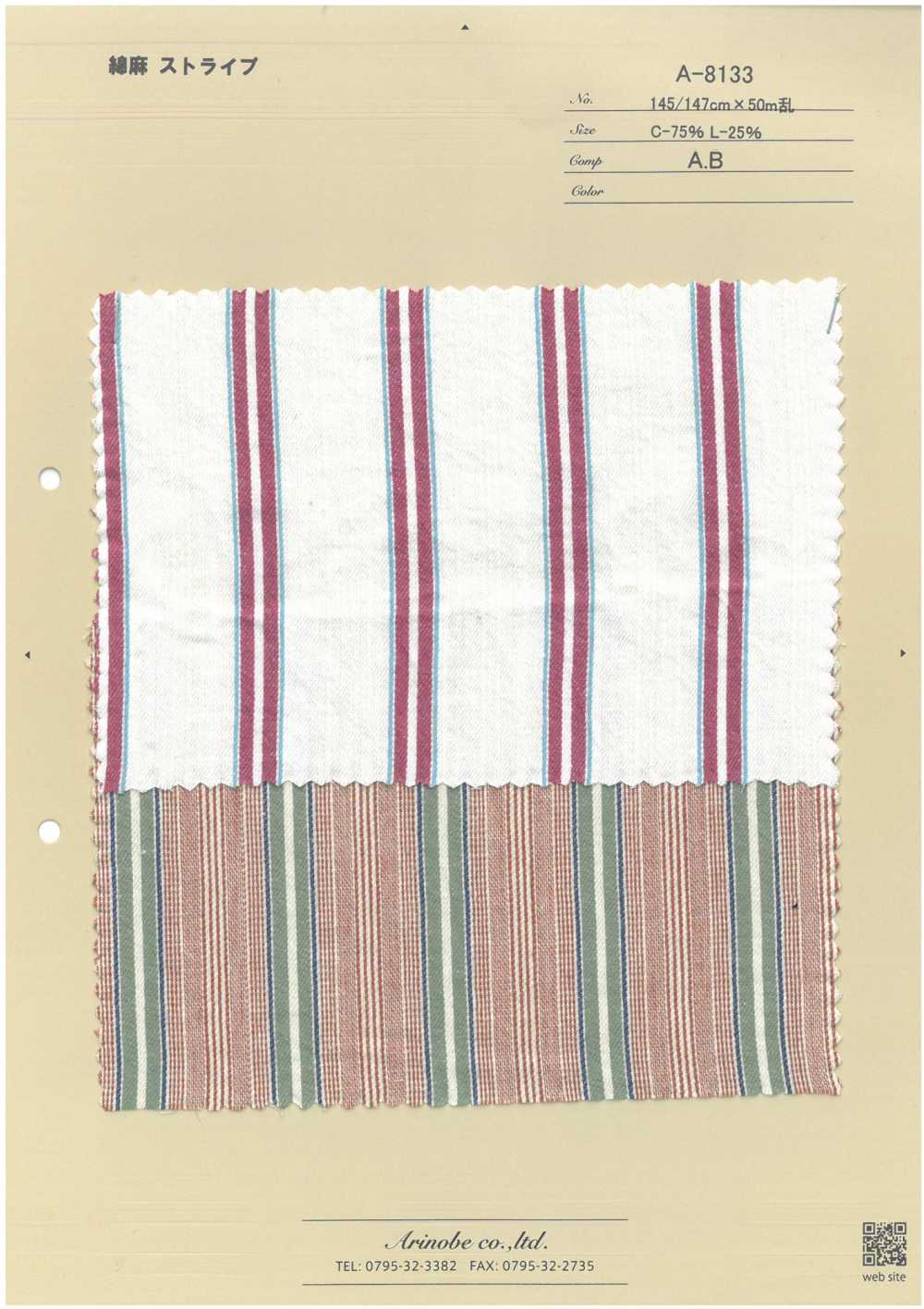 A-8133 Leinenstreifen[Textilgewebe] ARINOBE CO., LTD.
