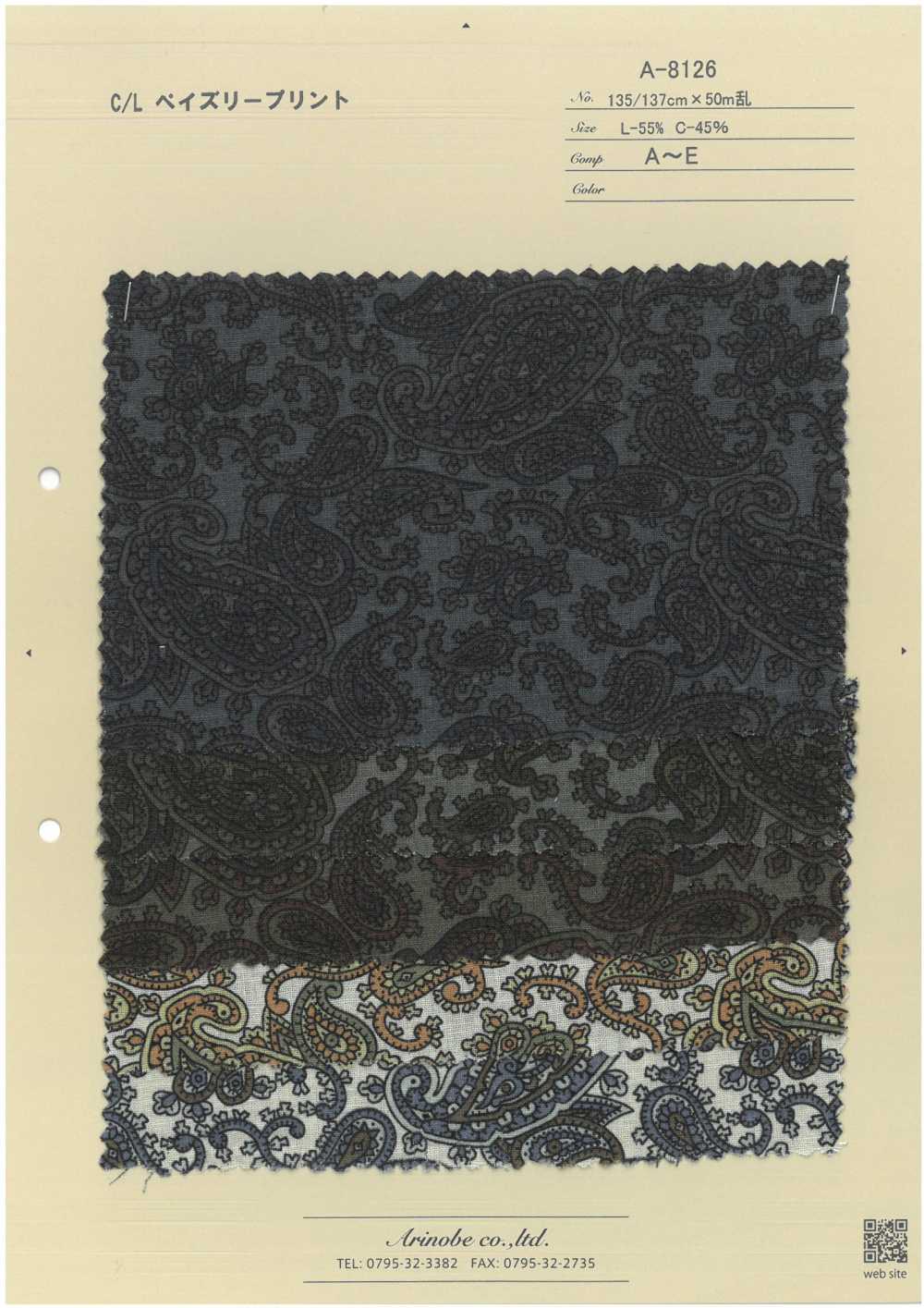 A-8126 C/L Paisley-Druck[Textilgewebe] ARINOBE CO., LTD.