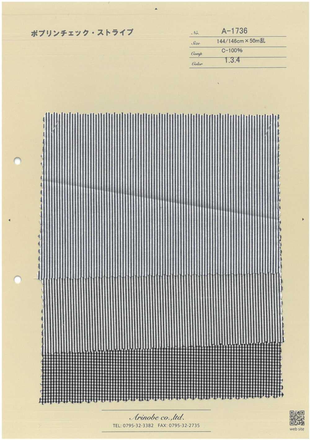 A-1736 Popeline-Karostreifen[Textilgewebe] ARINOBE CO., LTD.