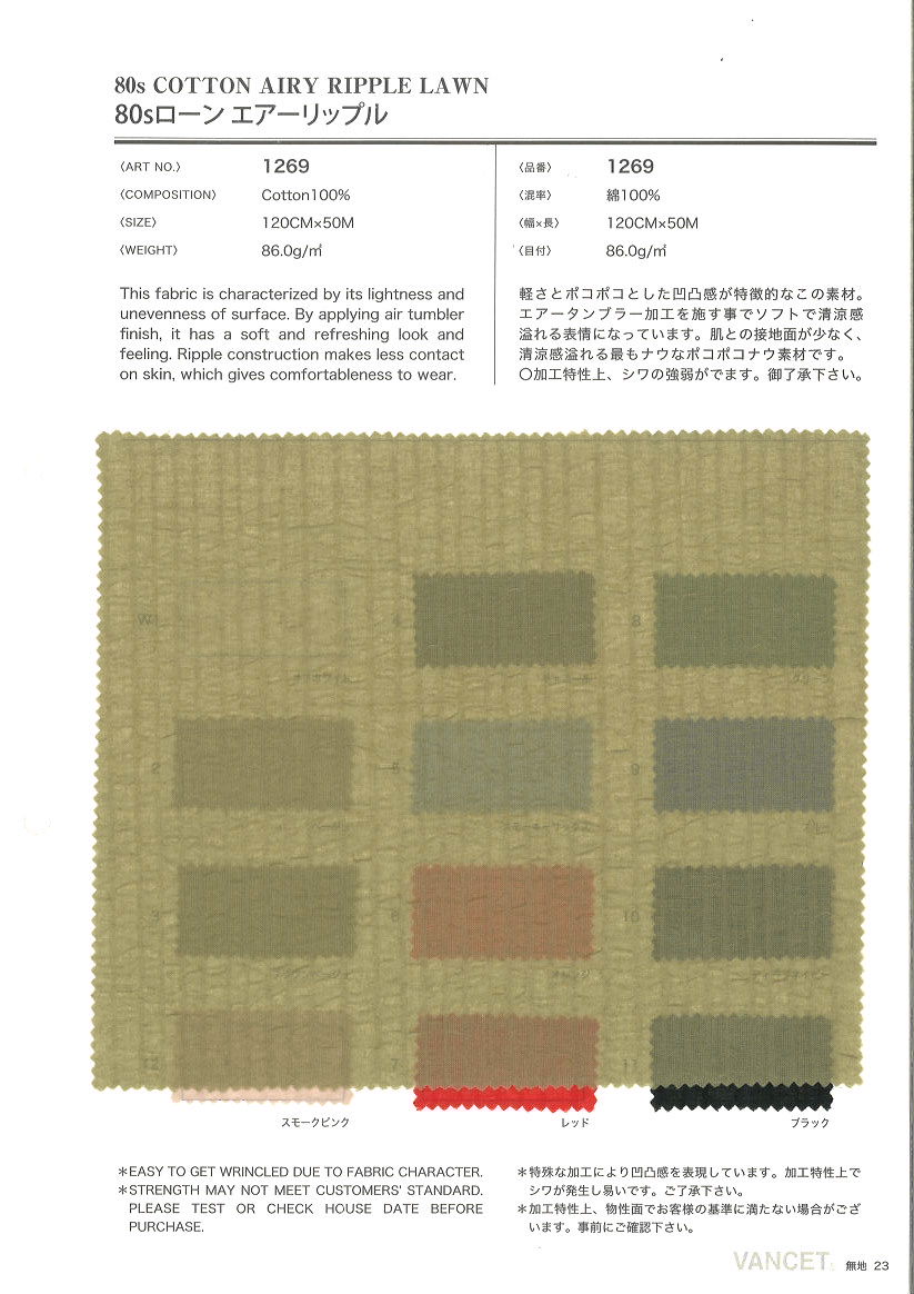 1269 80-Faden-Rasenluftrippel[Textilgewebe] VANCET