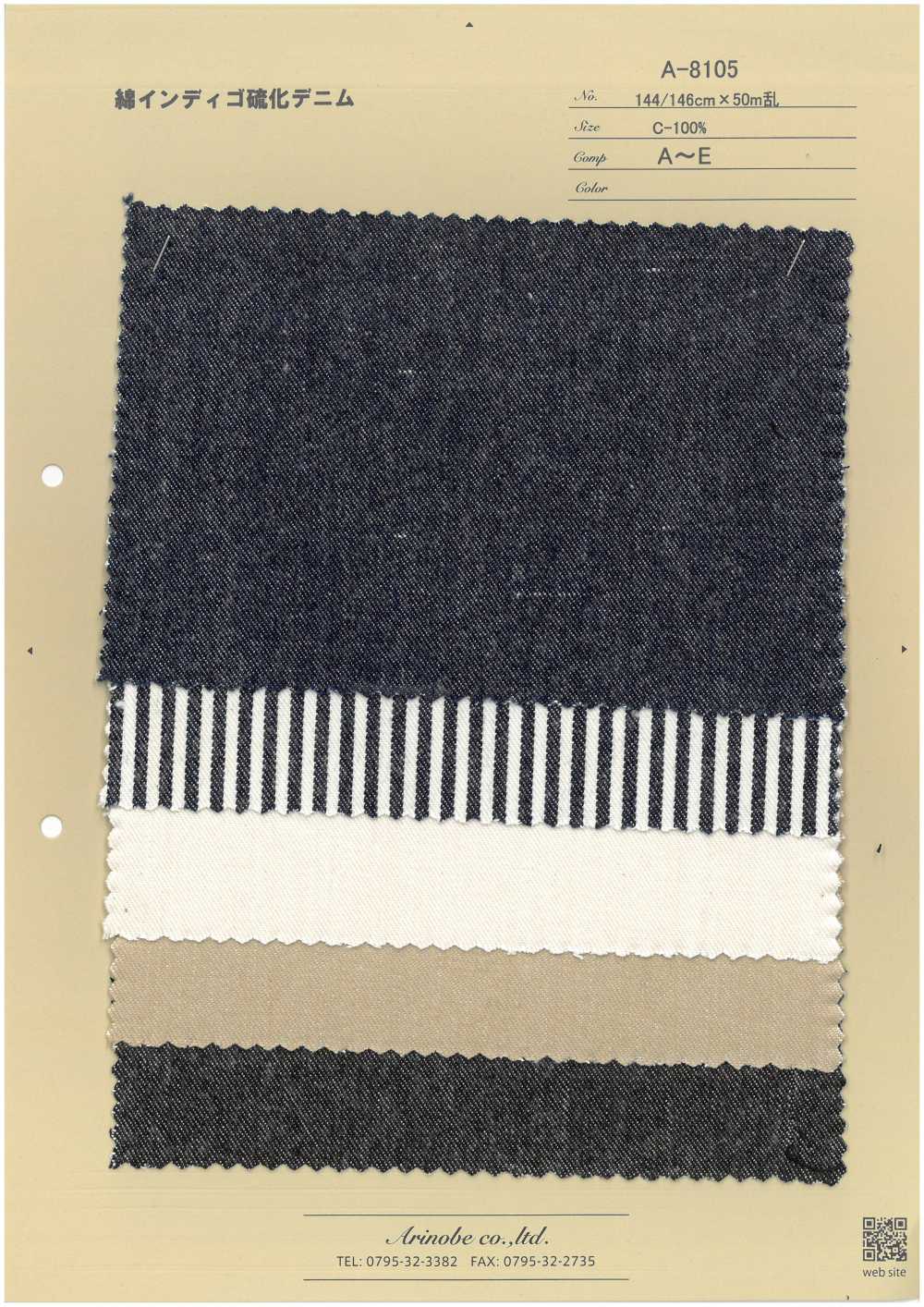A-8105 Baumwoll-Indigo-Sulfid-Denim[Textilgewebe] ARINOBE CO., LTD.