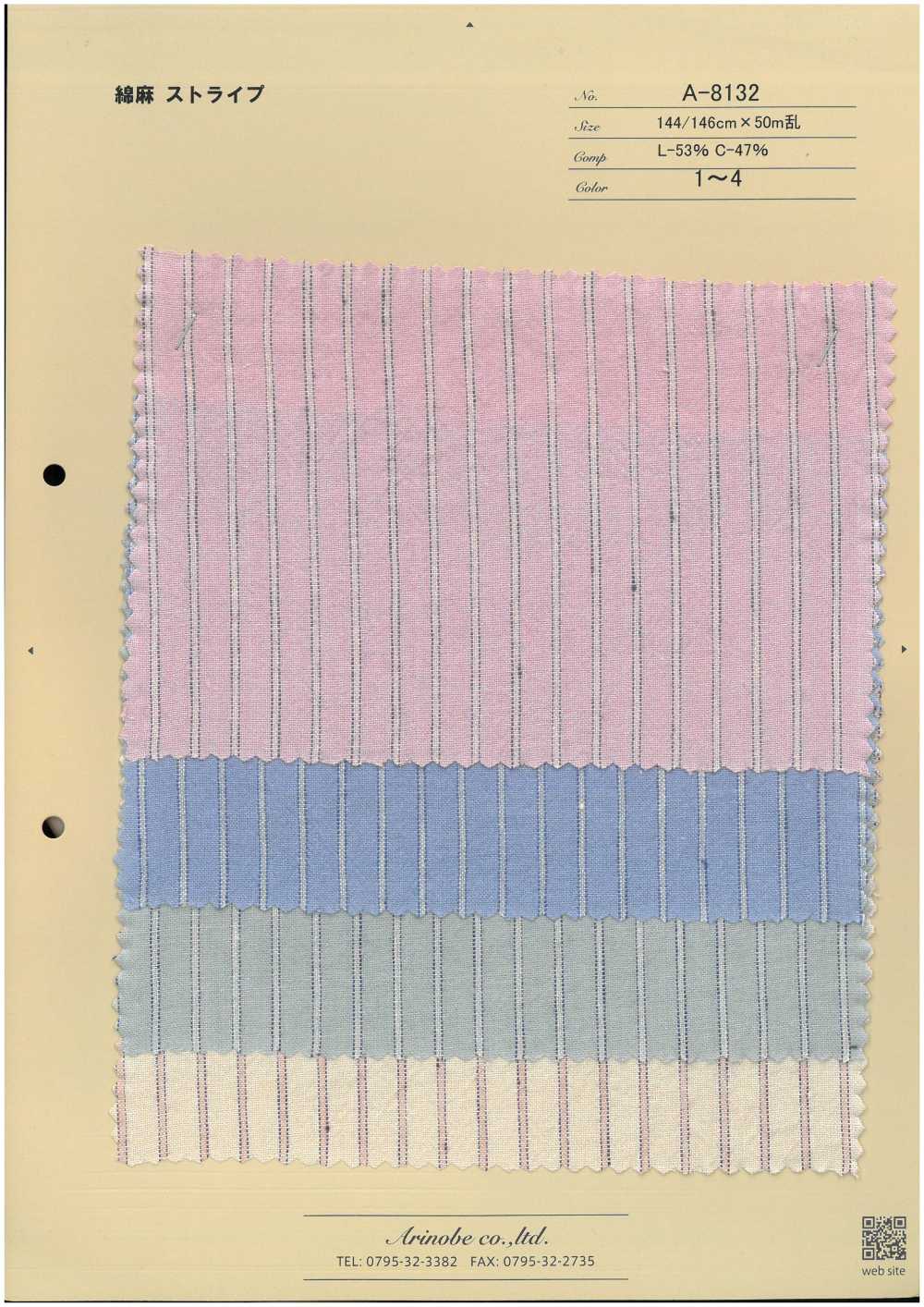 A-8132 Leinenstreifen[Textilgewebe] ARINOBE CO., LTD.