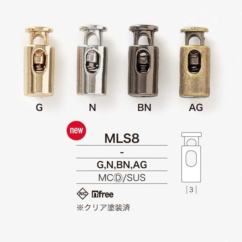 MLS8 Kordelstopper Aus Druckguss/Edelstahl[Schnallen Und Ring] IRIS