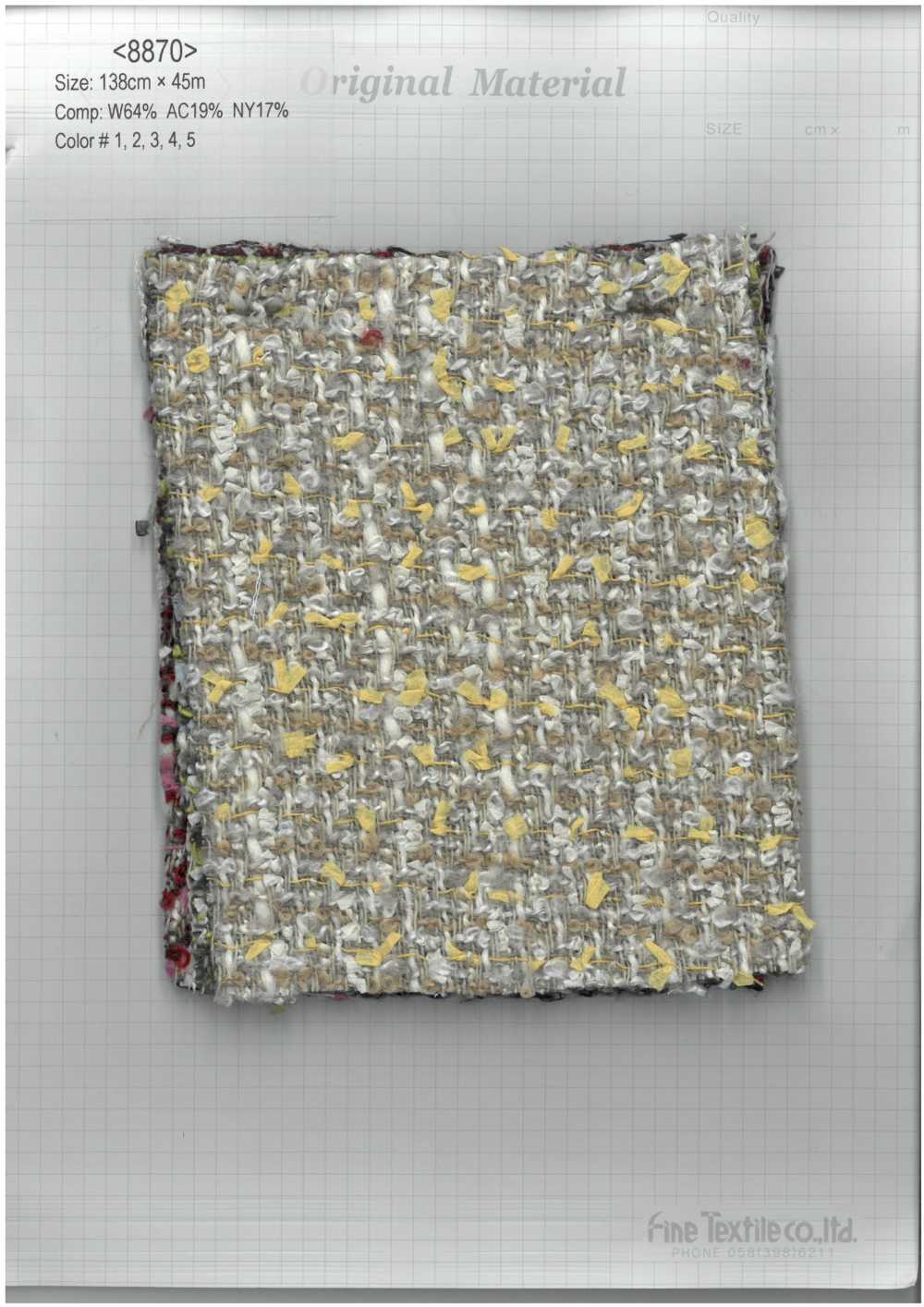 8870 Ausgefallener Garn-Tweed[Textilgewebe] Feines Textil