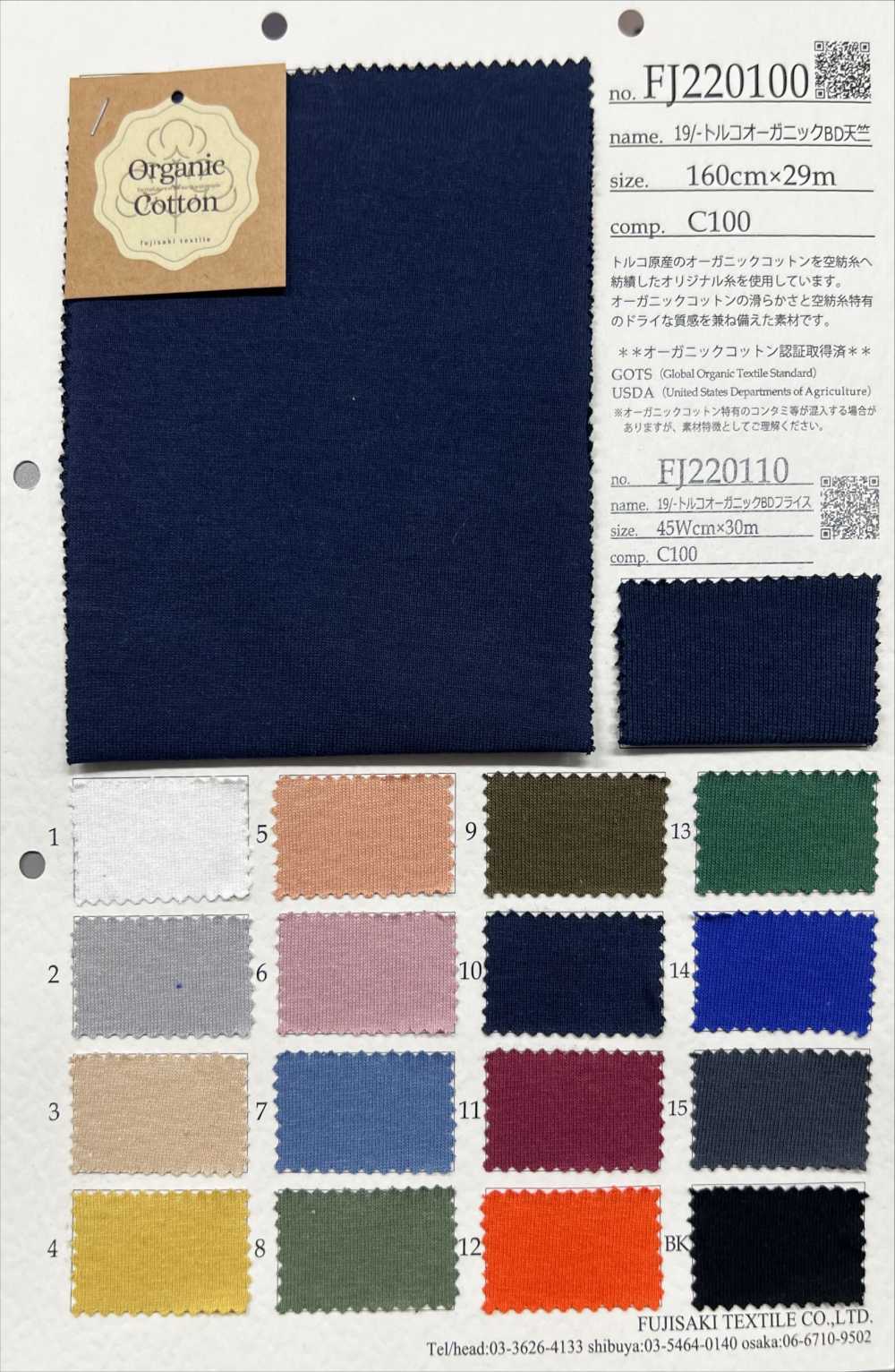 FJ220100 19/- Türkisches Bio-BD-Jersey[Textilgewebe] Fujisaki Textile