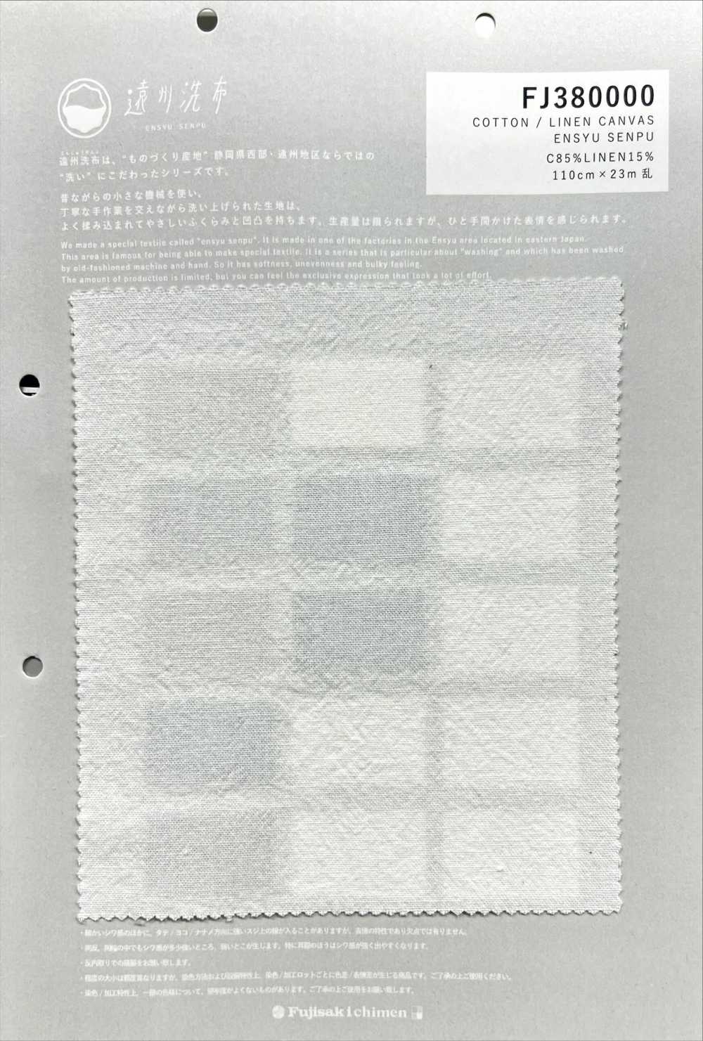 FJ380000 BAUMWOLLE/LEINEN CANVAS ENSYU SENPU[Textilgewebe] Fujisaki Textile