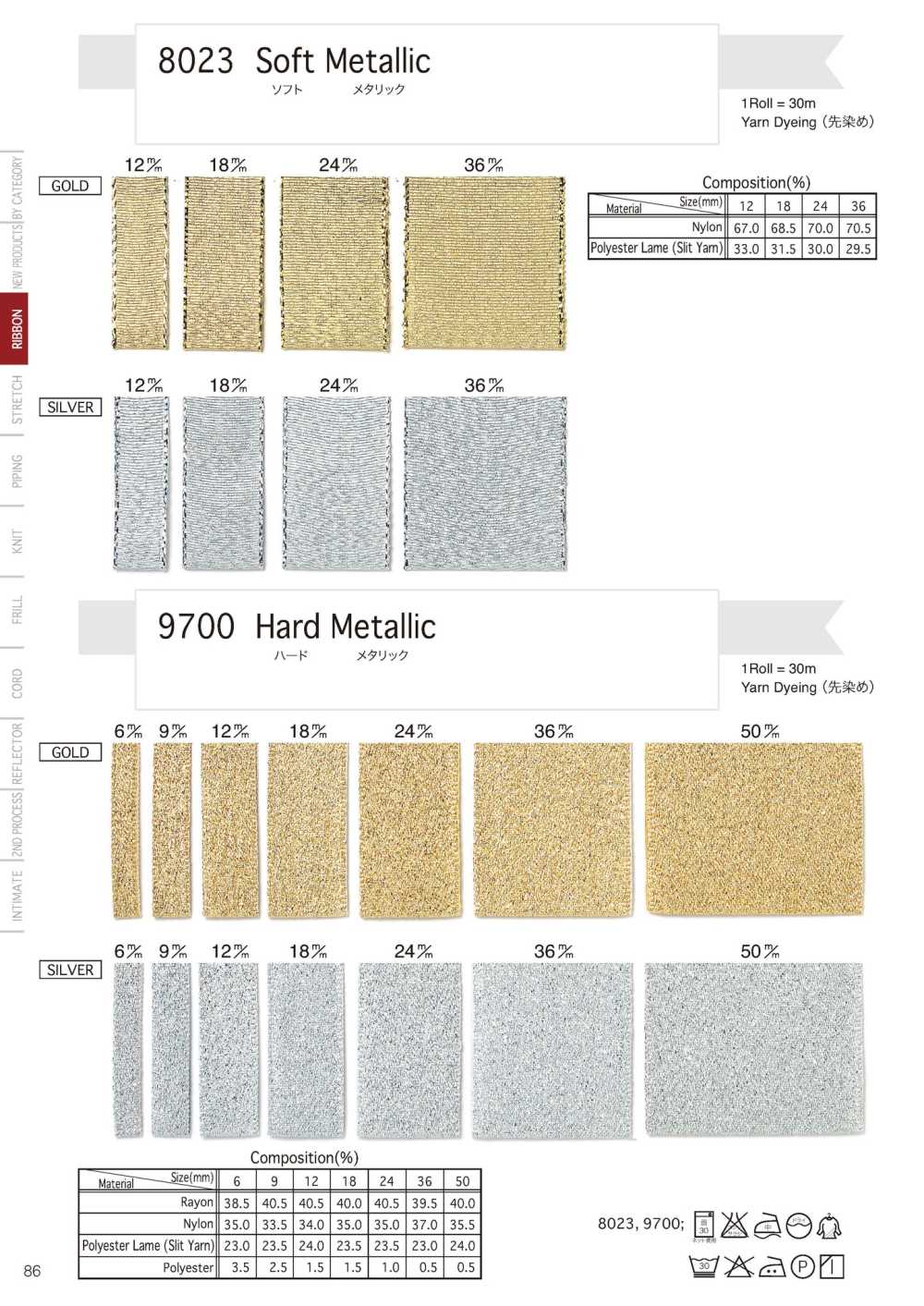 8023 Weiches Metallic[Bandbandschnur] Telala (Inoue-Bandindustrie)