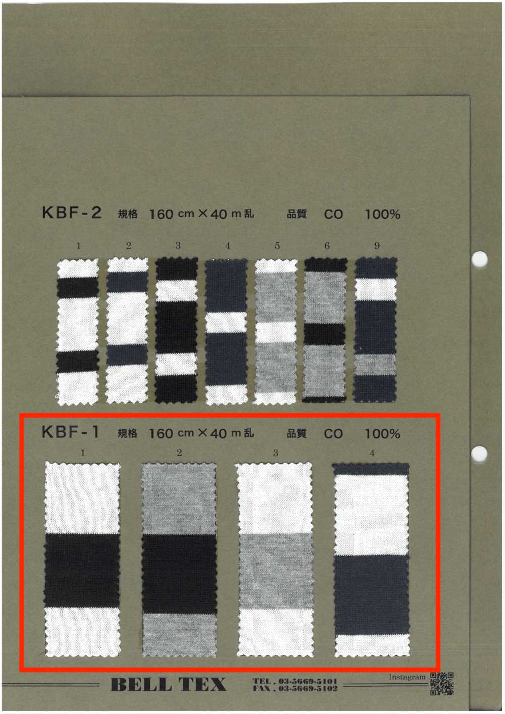 KBF-1 40/2 Jersey Querstreifen[Textilgewebe] Scheitel