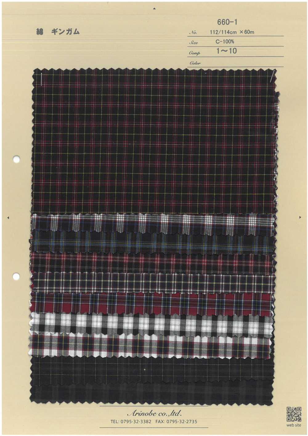 660-1 Baumwolle 60/1 Hochdichter Gingham Mit Kleinem Karomuster[Textilgewebe] ARINOBE CO., LTD.