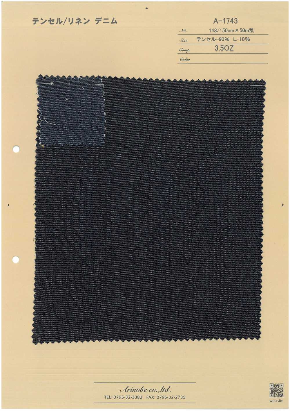 A-1743 Tencel/Leinen-Denim[Textilgewebe] ARINOBE