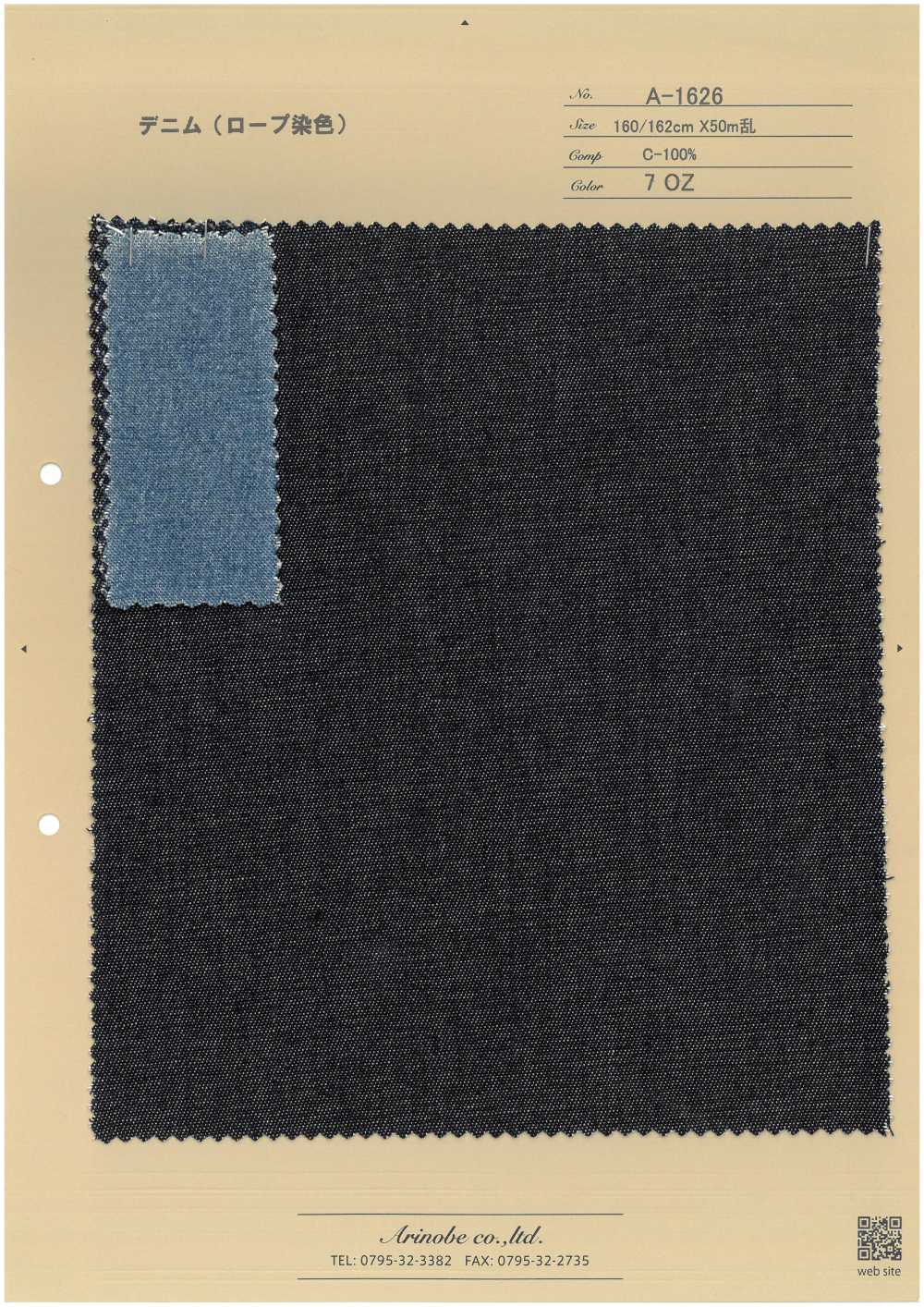 A-1626 Denim (Seilgefärbt)[Textilgewebe] ARINOBE CO., LTD.