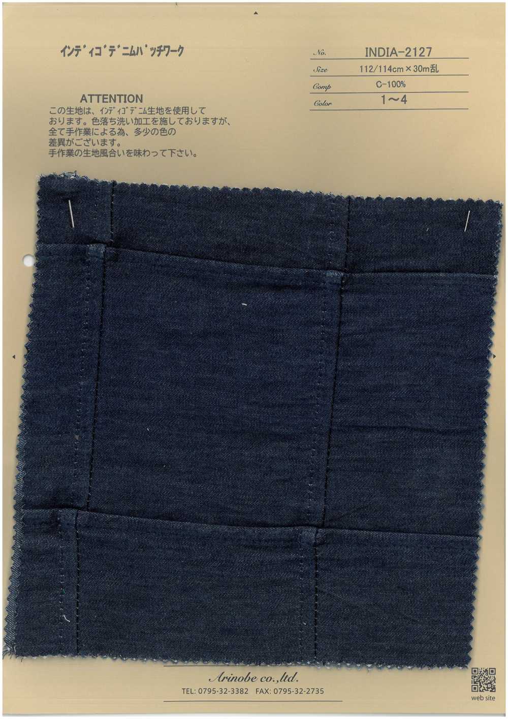 INDIA-2127 Indigo-Denim-Patchwork[Textilgewebe] ARINOBE CO., LTD.