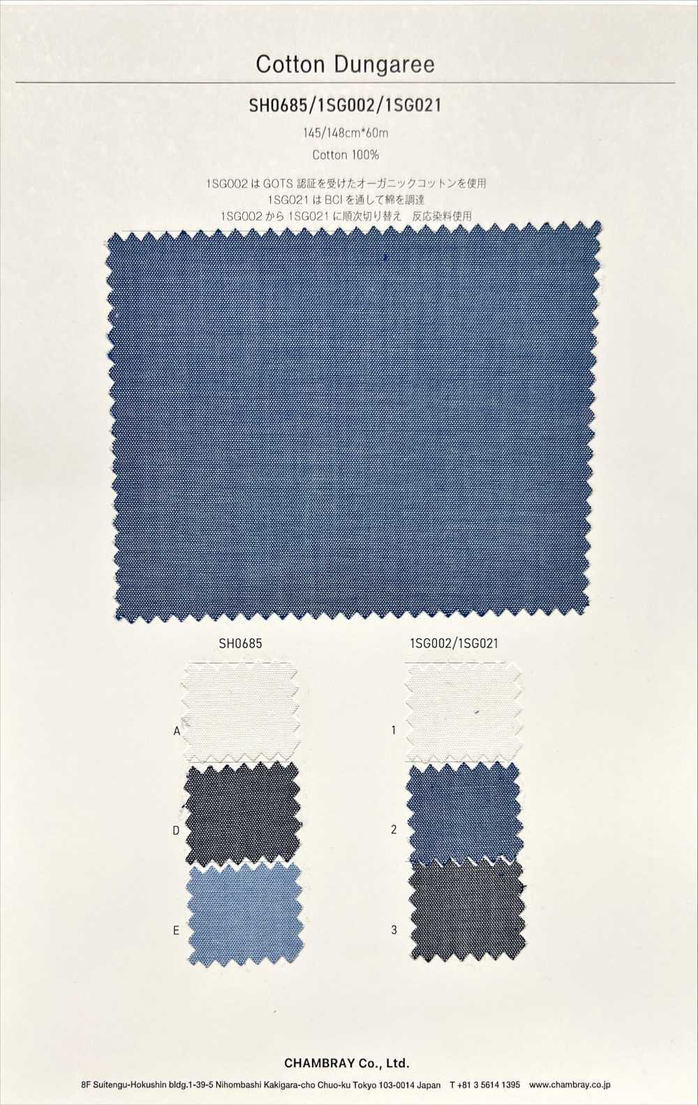 SH0685 Latzhose Aus Baumwolle[Textilgewebe] Chambray