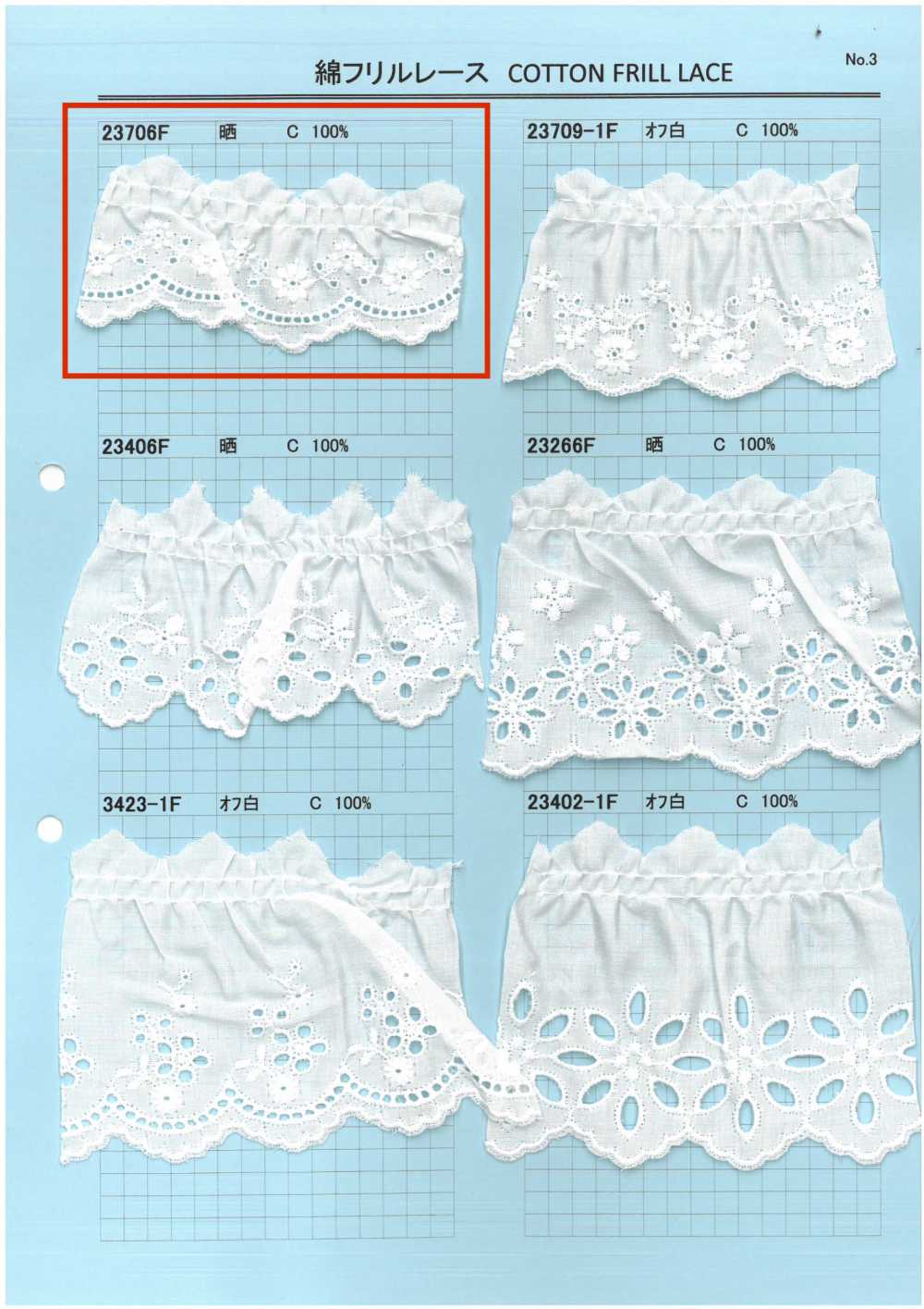 23706F Rüschenspitze Aus Baumwolle[Spitze] Kyowa Lace