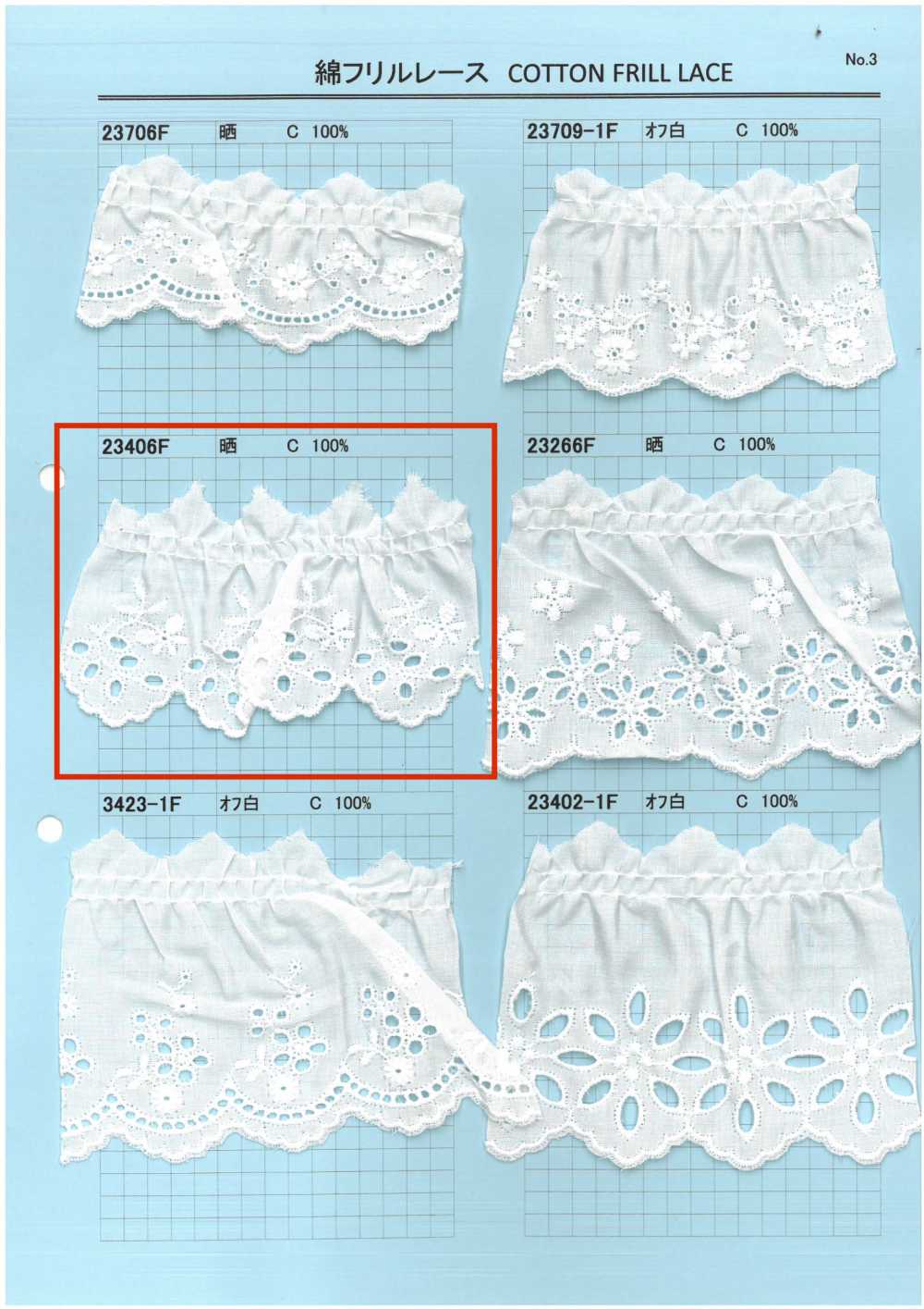 23406F Rüschenspitze Aus Baumwolle[Spitze] Kyowa Lace