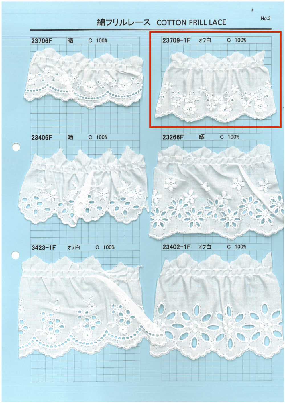 23709-1F Rüschenspitze Aus Baumwolle[Spitze] Kyowa Lace