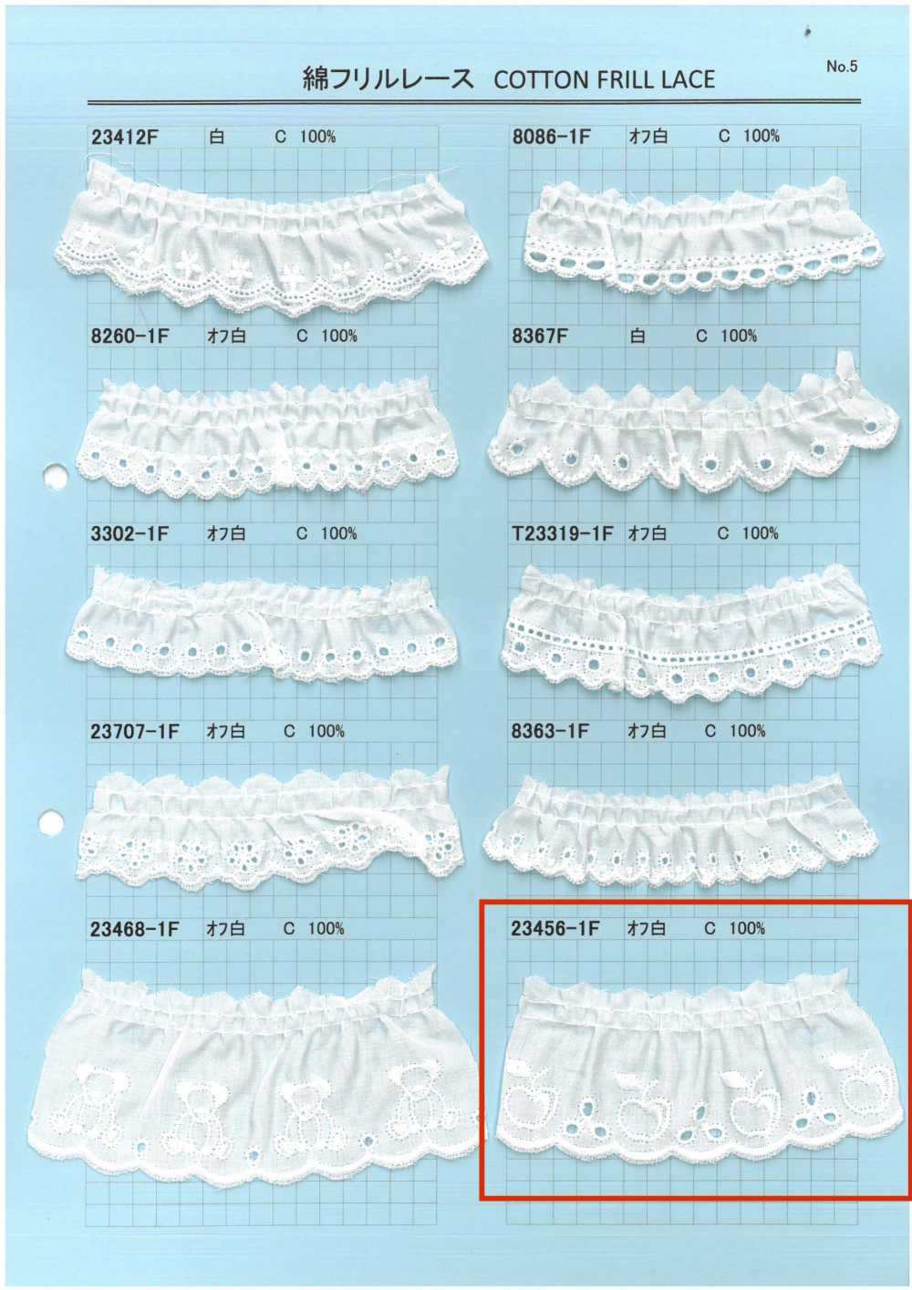 23456-1F Rüschenspitze Aus Baumwolle[Spitze] Kyowa Lace