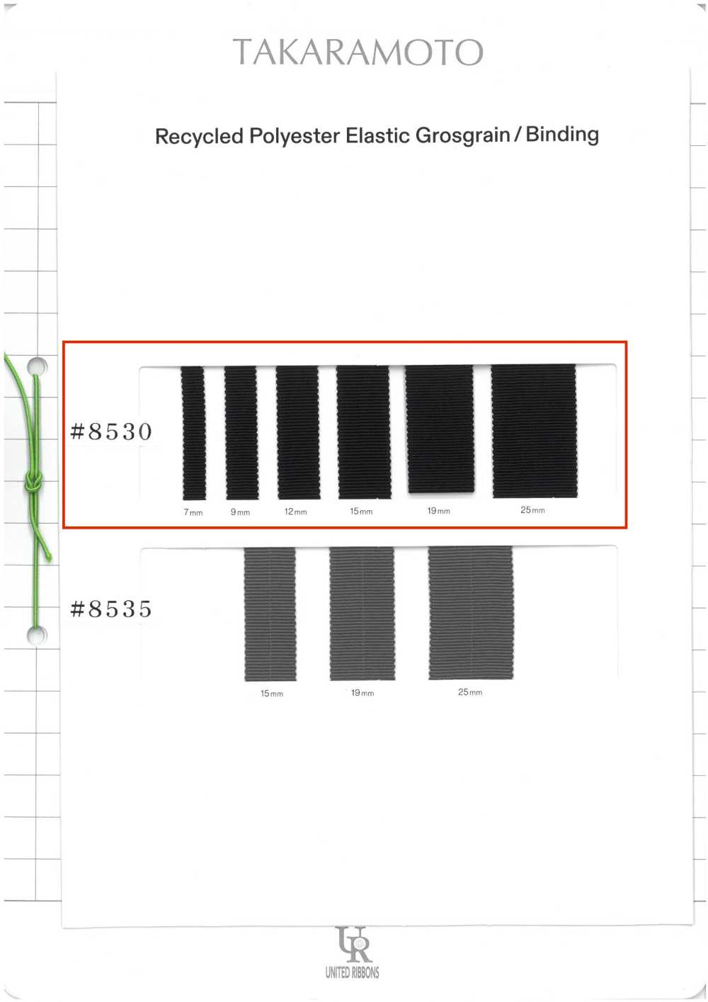 8530 Stretch-Ripsband Aus Recyceltem Polyester[Bandbandschnur] UNITED RIBBONS