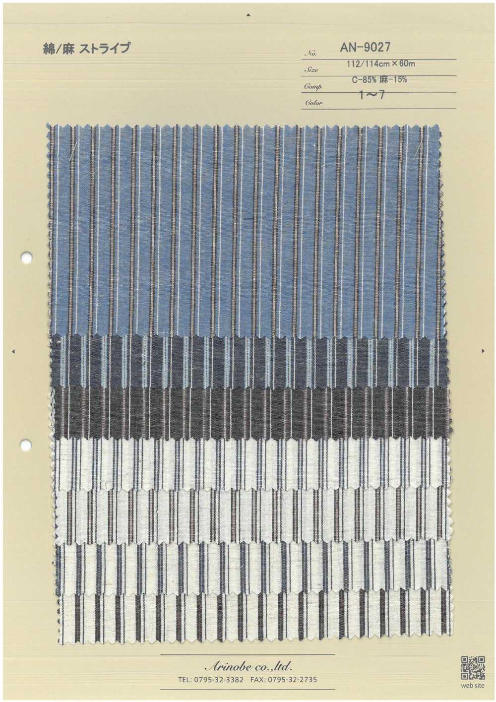 AN-9027 Leinen Leinenstreifen[Textilgewebe] ARINOBE