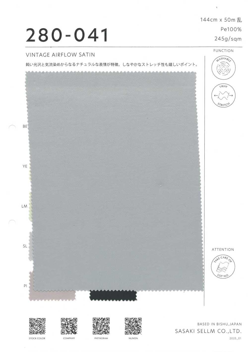280-041 Vintage Airflow Satin[Textilgewebe] SASAKISELLM