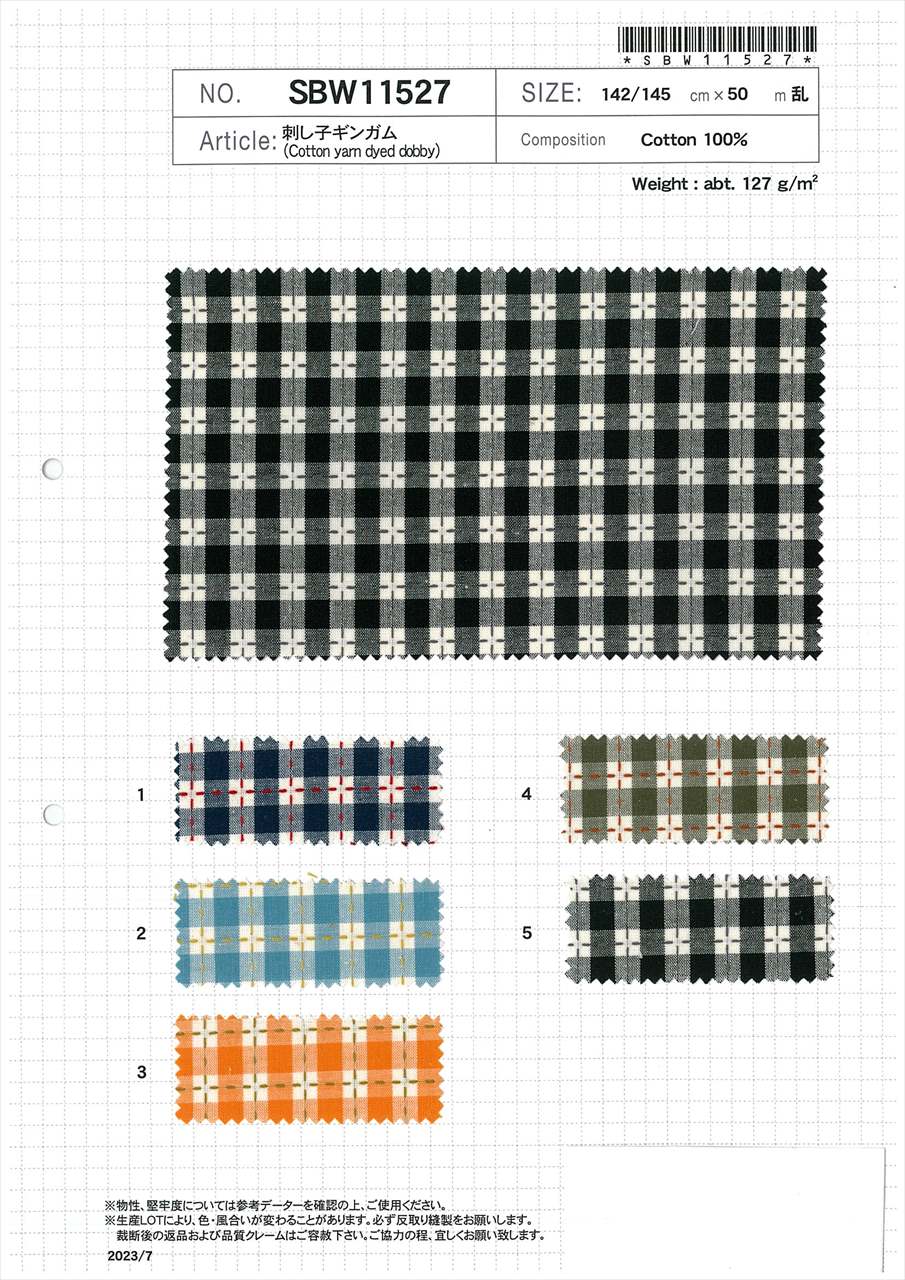 SBW11527 Sashiko-Gingham[Textilgewebe] SHIBAYA