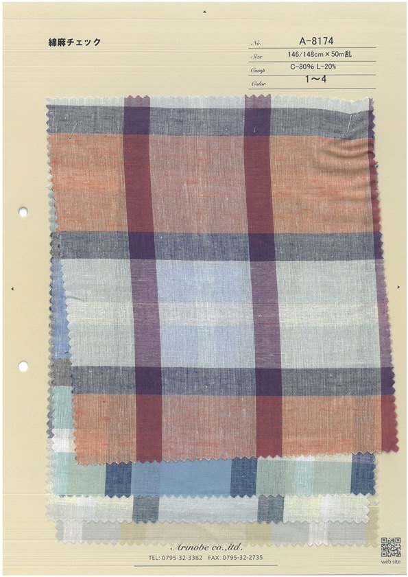 A-8174 Leinen-Check[Textilgewebe] ARINOBE