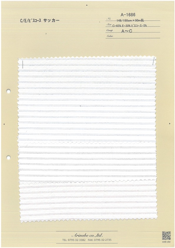 A-1686 C/E/Viskose-Seersucker[Textilgewebe] ARINOBE