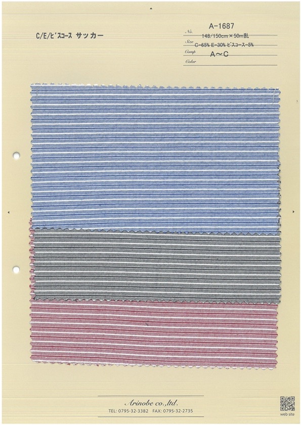 A-1687 C/E/Viskose-Seersucker[Textilgewebe] ARINOBE
