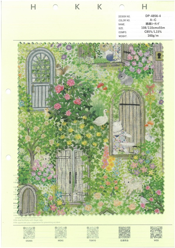 DP-4856-4 Secret Garden Leinen Loomstate Bettlaken[Textilgewebe] HOKKOH