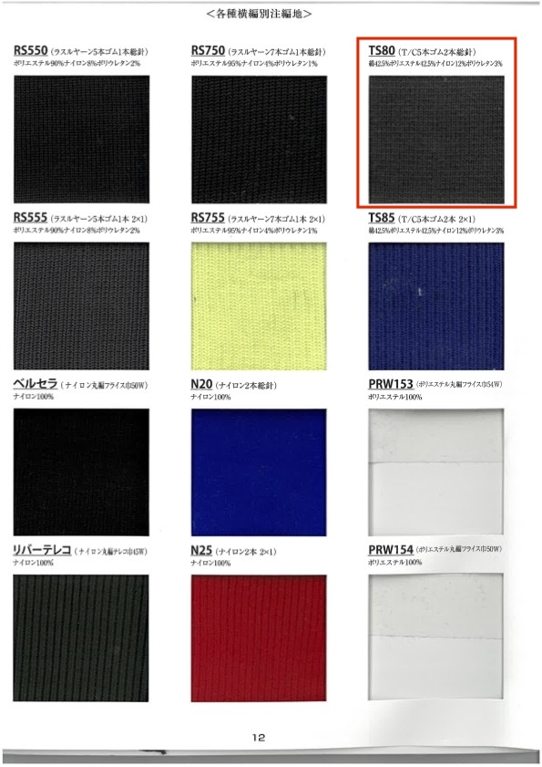 TS80 Rippenstrick T/C 5 Gummiband 2 Vollnadel 60cm Breit TAKENAKA CORPORATION