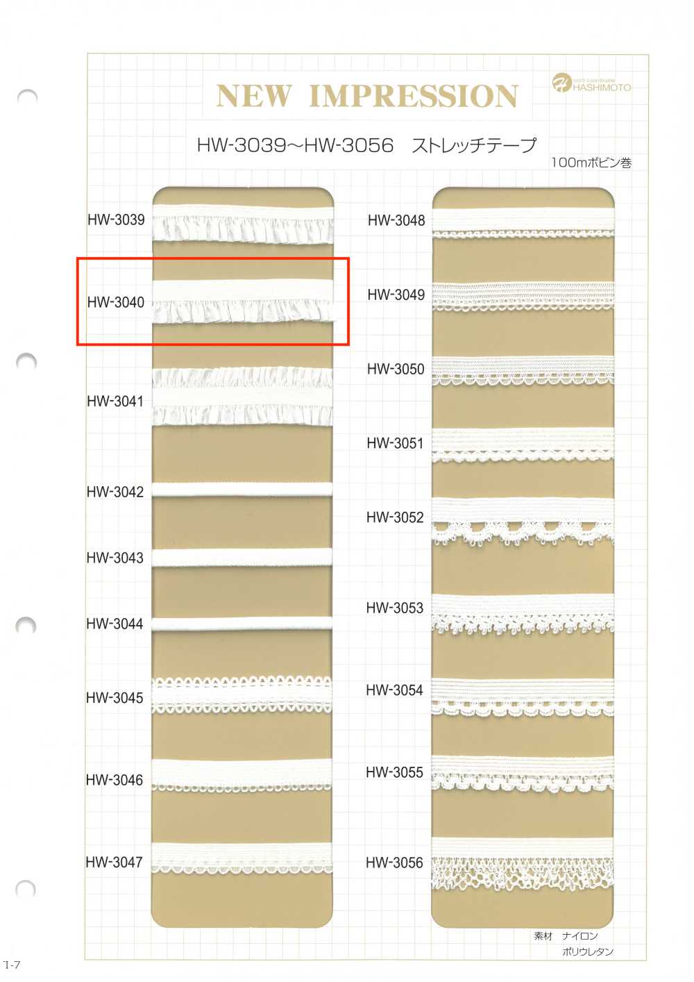 HW-3040 Nylon-Rüschen-Stretchband[Bandbandschnur] Kein Name