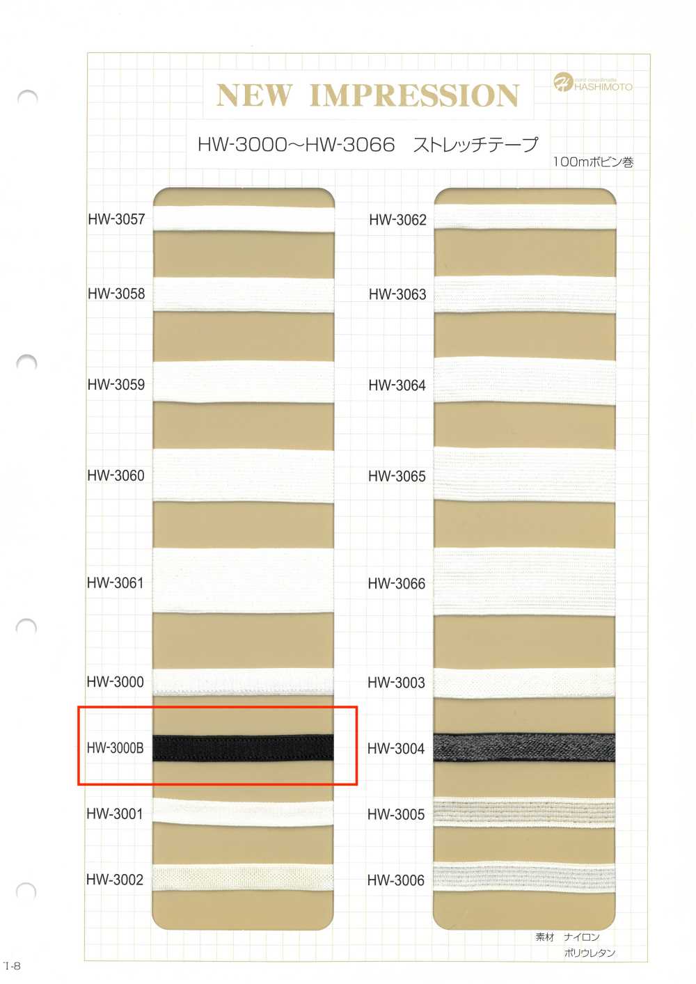 HW-3000B Stretch Tape Genähtes Schultergummiband Schwarz[Bandbandschnur] Kein Name