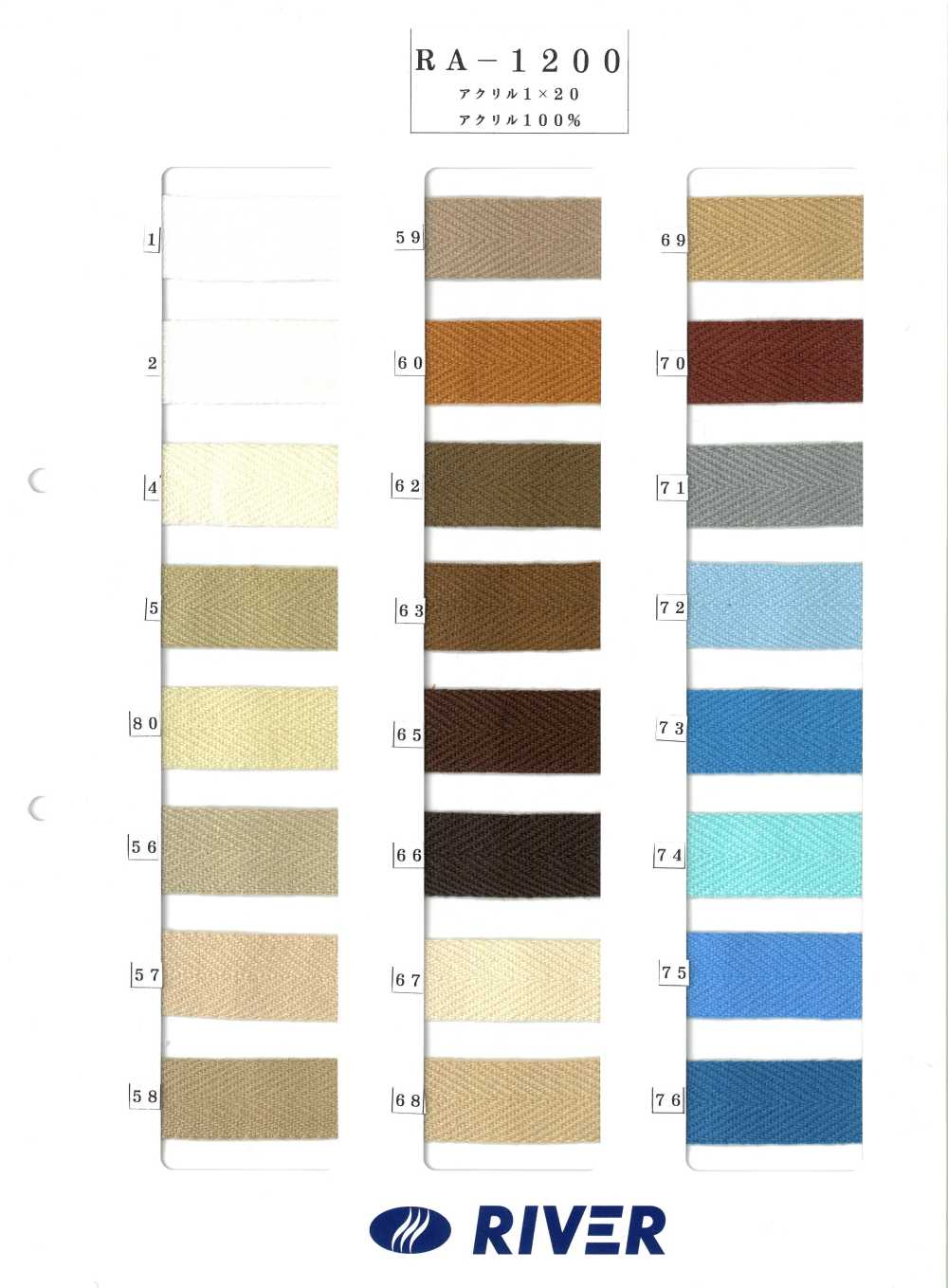 RA-1200 Acryl-Köperband[Bandbandschnur] RIVER