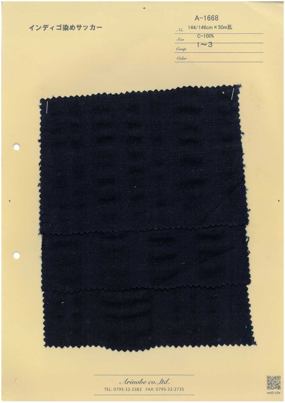 A-1668 Indigogefärbter Seersucker[Textilgewebe] ARINOBE